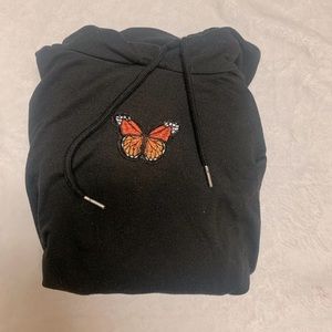 Black butterfly hoodie